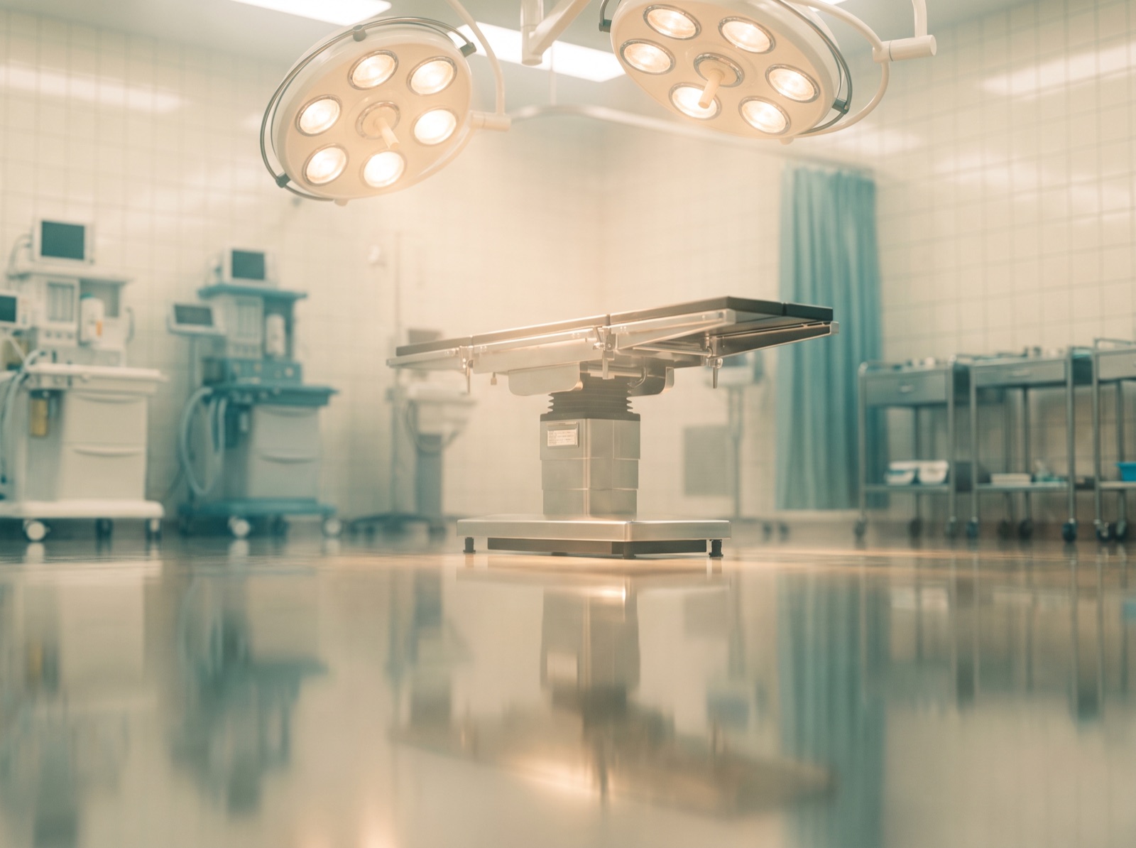 Gleaming operating suite after a terminal clean